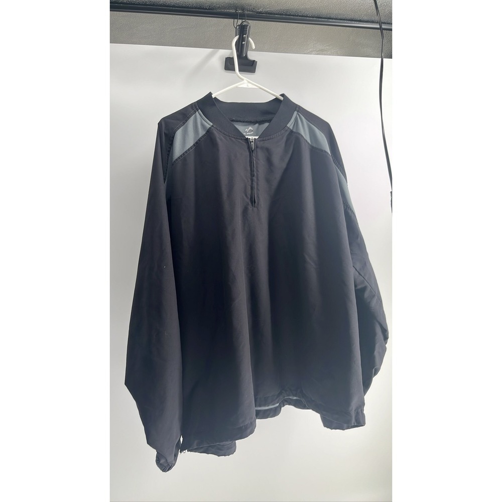 Men's Black Quarter Zip Pullover‎ Windbreaker Jacket Lightweight 2 xl